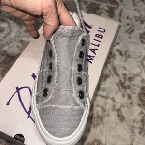 Blowfish Malibu Women’s Gray Slip-On Distressed Canvas Sneaker